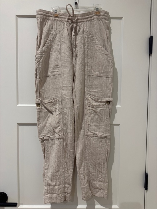 Free People Pants - Free People Sand Cargo Trousers with Drawstring Waist